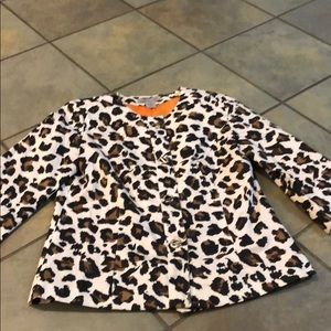 Leopard print suit jacket blazer Birch Hill size s